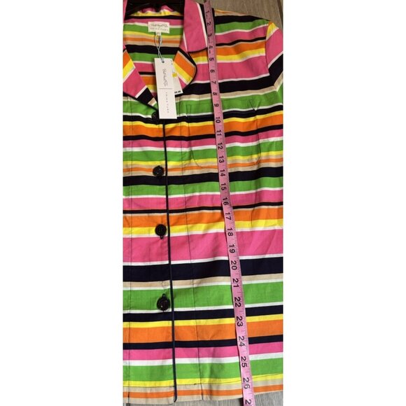 Bedhead x TRINA TURK MEDIUM Poolside Stripe Women's Shorty 100% Cotton PJ Set - Picture 7 of 8